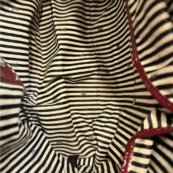 Vintage L.A.M.B. by Gwen Stefani LIPSTICK Satchel Leather Bowler Handbag - Picture 7 of 11